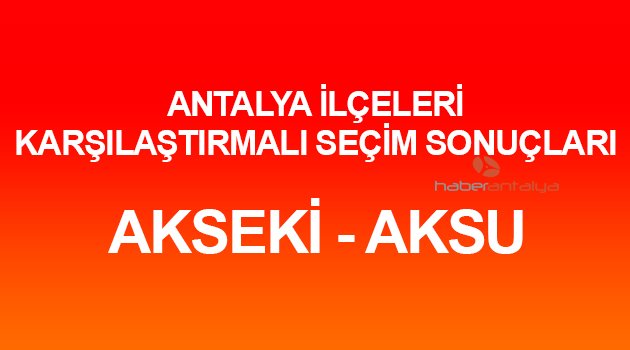 ALANYA ve DEMRE'DE KARŞILAŞTIRMALI SEÇİM SONUÇLARI