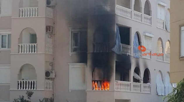 Alanya'da ev yangını
