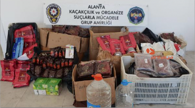 Alanya'da kaçak nargile tütünü operasyonu