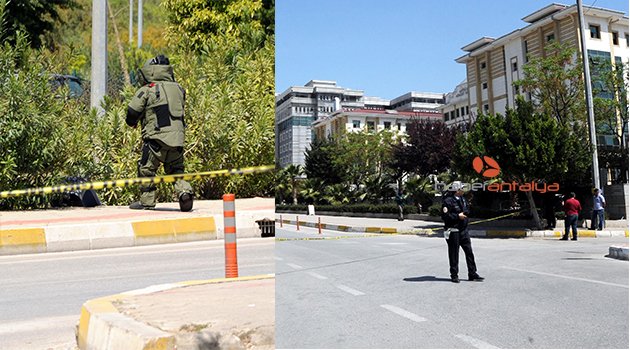 ANTALYA ADLİYESİ ÖNÜNDE ŞÜPHELİ ÇANTA PANİĞİ