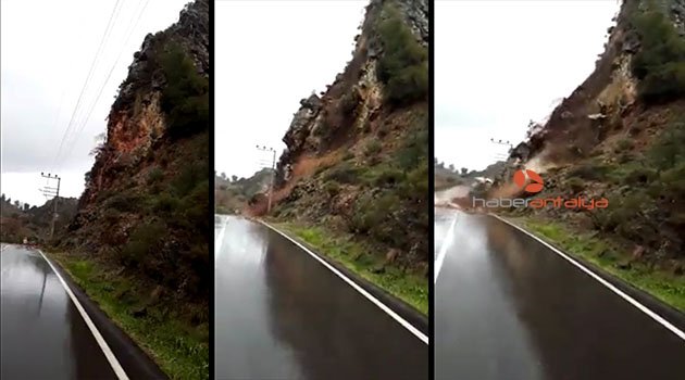 Antalya’da heyelan