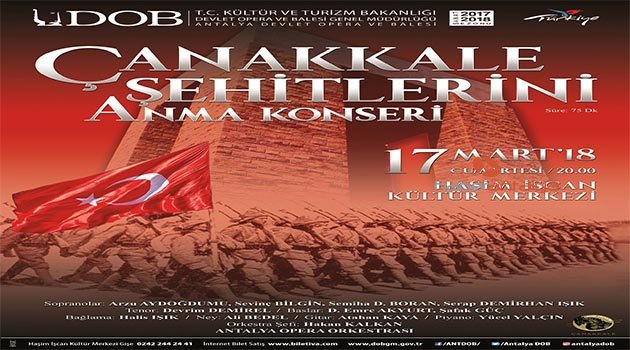 Antalya DOB'tan Çanakkale şehitlerini anma konseri