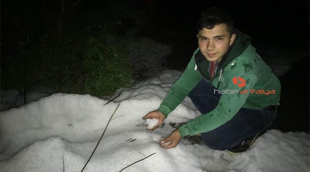 Antalya'da dolu şaşkınlığı!
