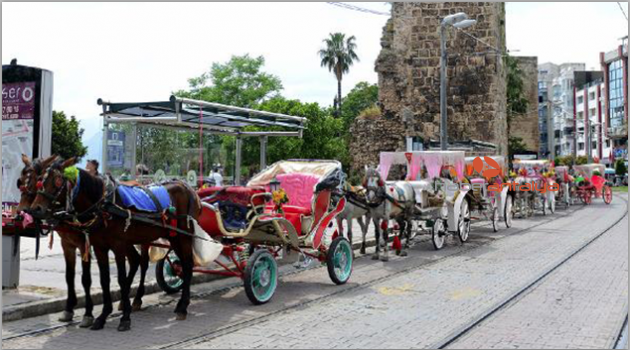 Antalya'da faytonlar kaldırılıyor