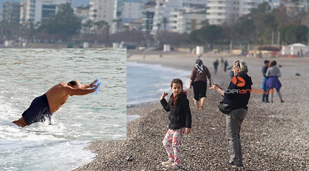 Antalya'da kışın deniz keyfi