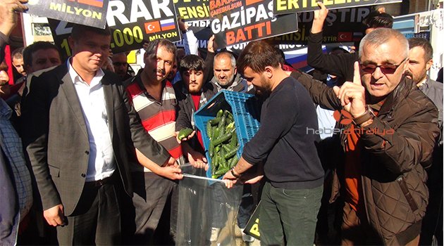 ANTALYALI ÜRETİCİ RUS AMBARGOSUNU PROTESTO ETTİ