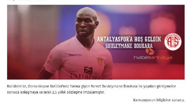 Antalyaspor'dan forvet takviyesi