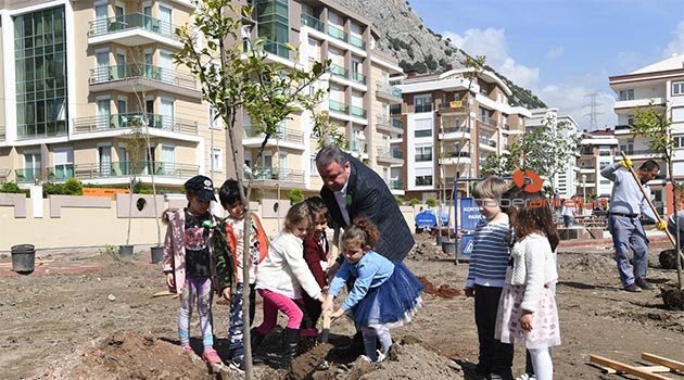 Başkan Böcek, minik öğrencilerle Turunç dikti