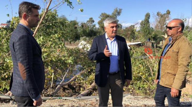 Başkan Çalık rüzgar ve yağıştan zarar gören bölgede