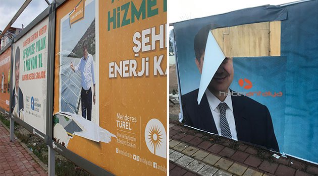 Başkan Türel'in afişlerine çirkin saldırı