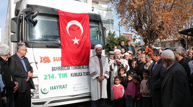 BAYIRBUCAK TÜRKMENLERİNE 2 TIR MALZEME
