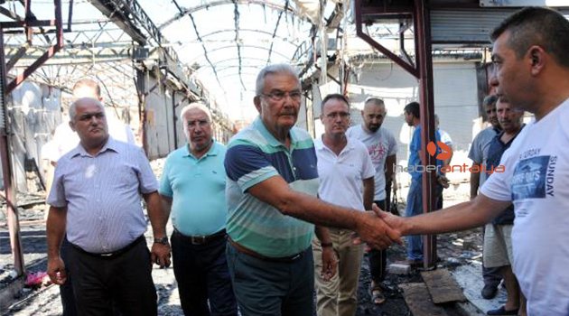 Baykal, yanan festival alanını inceledi (hasara dair son görüntüler)