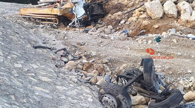 Beton pompası uçurumdan yuvarlandı: 1 ölü