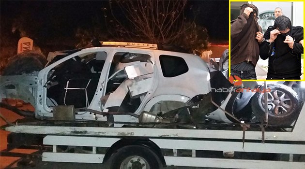 Çaldıkları otomobili parçalara ayırırken yakalandılar