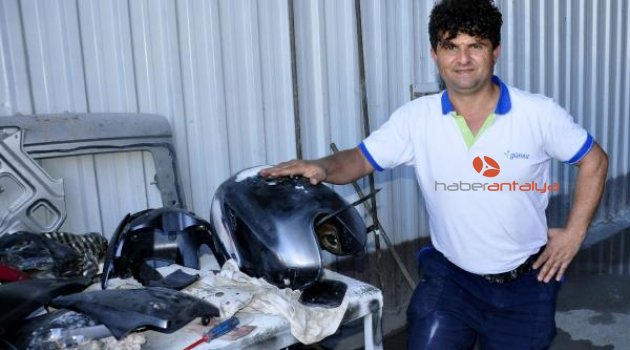 Çalınan motosikletinin parçasını arkadaşı buldu