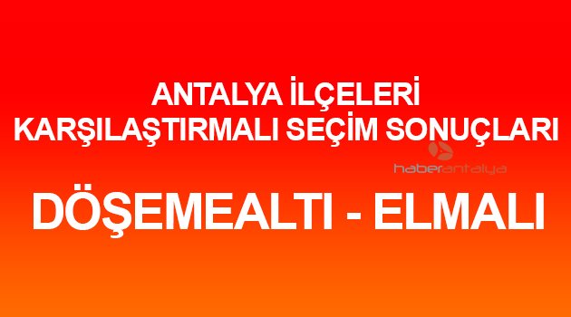 DÖŞEMEALTI ve ELMALI'DA KARŞILAŞTIRMALI SEÇİM SONUÇLARI