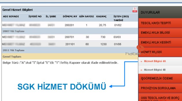 E-DEVLET HİZMETİNDE EN ÇOK SGK 4A HİZMET DÖKÜMÜ KULLANILIYOR