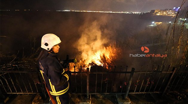 FALEZLERDEKİ YANGINA HIZLI MÜDAHALE
