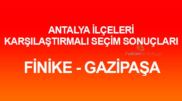 FİNİKE VE GAZİPAŞA'DA KARŞILAŞTIRMALI SEÇİM SONUÇLARI