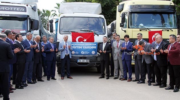 Fırat Kalkanı bölgesine Antalyalı öğrencilerden okul hediyesi