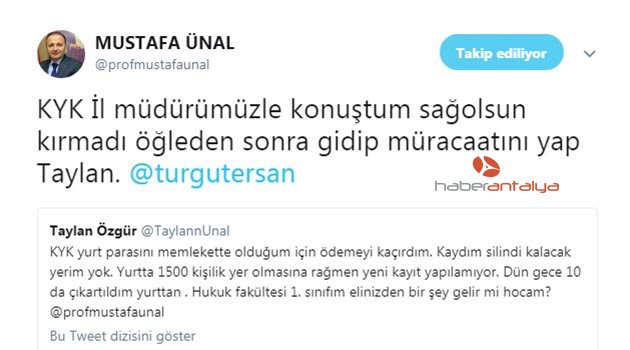  İmdadına Rektör yetişti