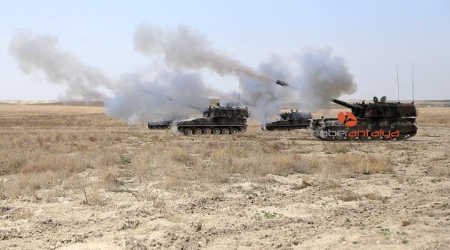 İŞİD MEVZİLERİ HEM KARADAN HEM HAVADAN VURULUYOR