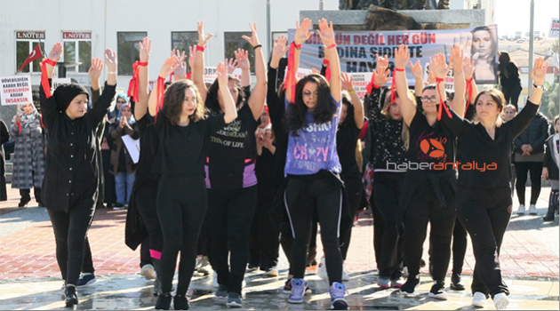 Kadına şiddete zumbalı protesto