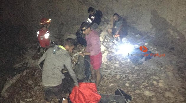 Kanyonda mahsur kalan 4 üniversiteli drone ile kurtarıldı