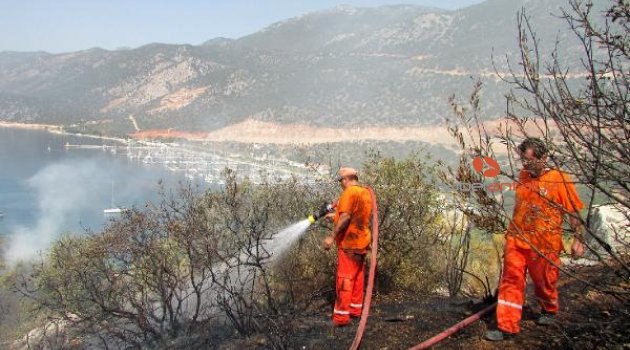 Kaş'ta makilik yangını