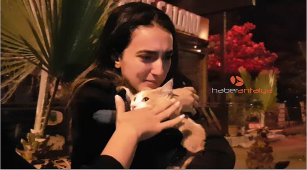 Kedisine kavuşunca gözyaşı döktü