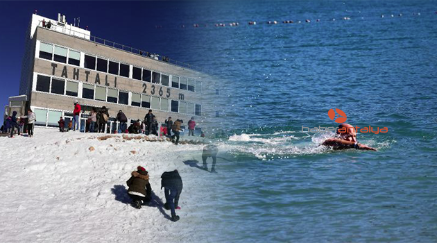 Kemer'de iki mevsim bir arada