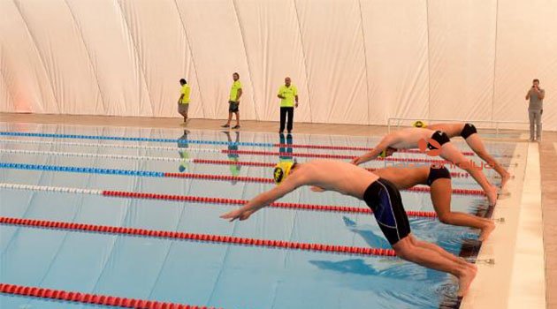 Kepez'de açık yüzme havuzu törenle açıldı