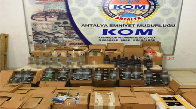 Kiralık villada sahte rakı imalatı yaparken yakalandı