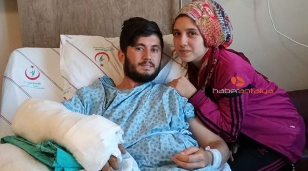 Kolundan yaralandı, bebeğini kucağına alacağı günleri hayal ediyor