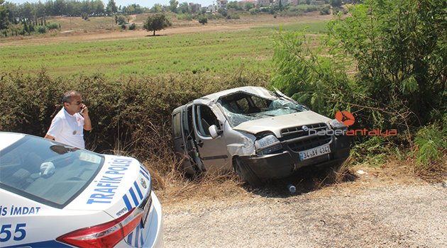 Kontrolden çıkan araç şarampole yuvarlandı: 1 yaralı