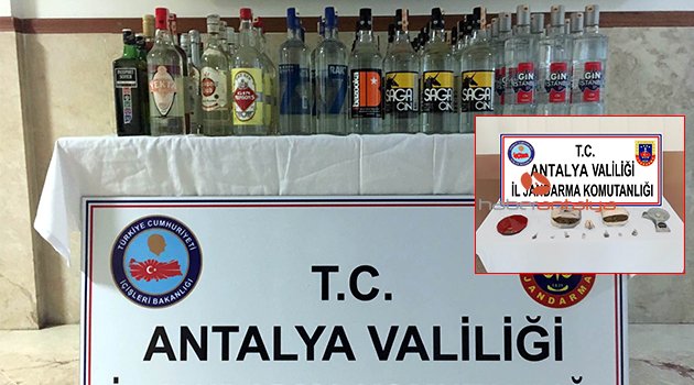 Manavgat’ta uyuşturucu ve kaçak içki operasyonu
