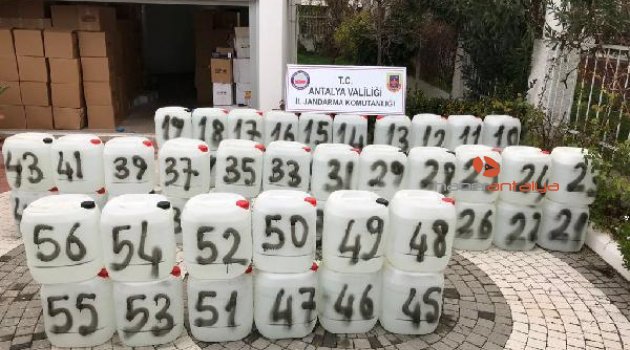 Manavgat'ta 21 bin litre kaçak içki ele geçirildi