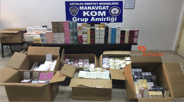 Manavgat'ta gümrük kaçağı parfüm ele geçirildi