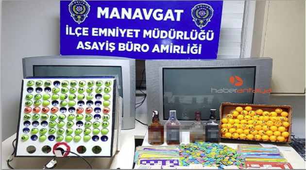 Manavgat'ta iş yerine kumar baskını