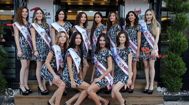 Miss Mediterranean güzelleri basın karşısında