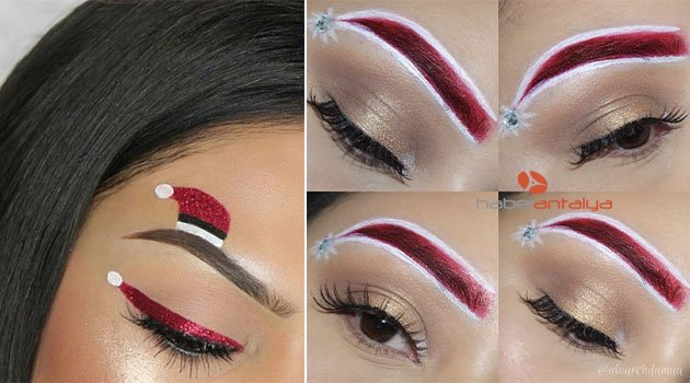 Noel Baba şapkası kaşlarda moda oldu