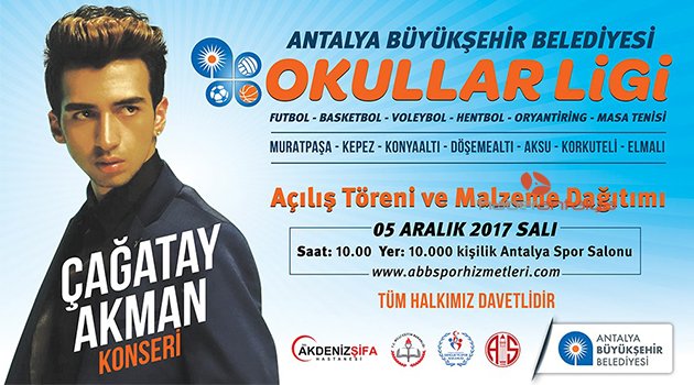 Okullar Ligi heyecanı Çağatay Akman konseriyle başlıyor