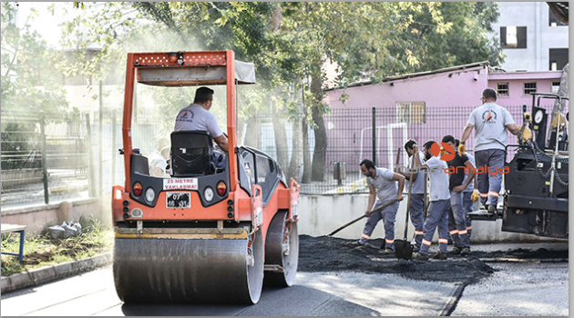 Okulun bahçe düzenlemesi Muratpaşa'dan