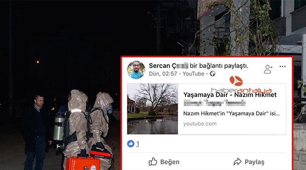 Ölümünden önce Nâzım Hikmet'in şiirini paylaşmış