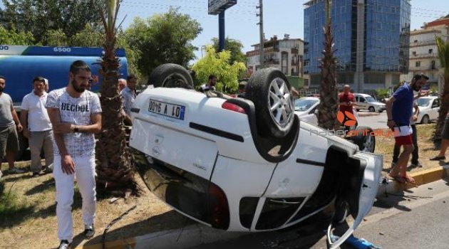Önce refüje çıktı, ardından 4 takla attı