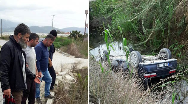 Otomobiliyle kanala uçtu