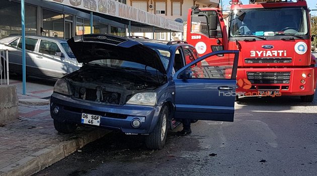 Seyir hâlindeki araçta yangın çıktı