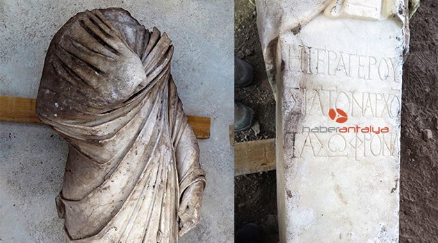 Side'de Roma dönemi meclis başkanının heykeli bulundu
