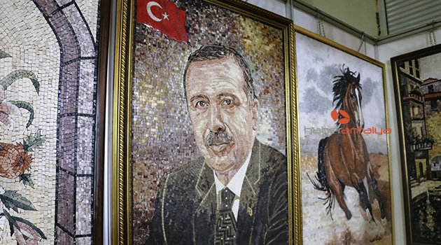 Suriyeliler, mozaikle Cumhurbaşkanı Erdoğan'ın tablosunu yaptı