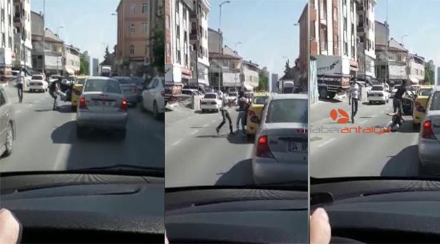 Taksici dehşeti kamerada; kadın yolcuyu bacağından çekip dışarı attı